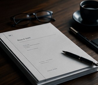 Board pack document ready for a board meeting